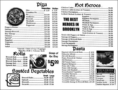 San Marco Pizzeria - the menu - 577 Lorimer Street, Brooklyn, NY 11211 - (718) 387-4861